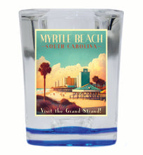 Load image into Gallery viewer, Myrtle Beach South Carolina Design A Souvenir 2 Ounce Shot Glass Square
