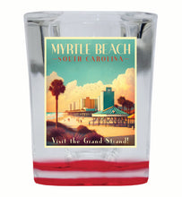 Load image into Gallery viewer, Myrtle Beach South Carolina Design A Souvenir 2 Ounce Shot Glass Square
