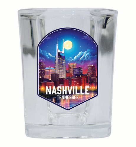 Nashville Tennessee Design D Souvenir 2 Ounce Shot Glass Square 2-Pack