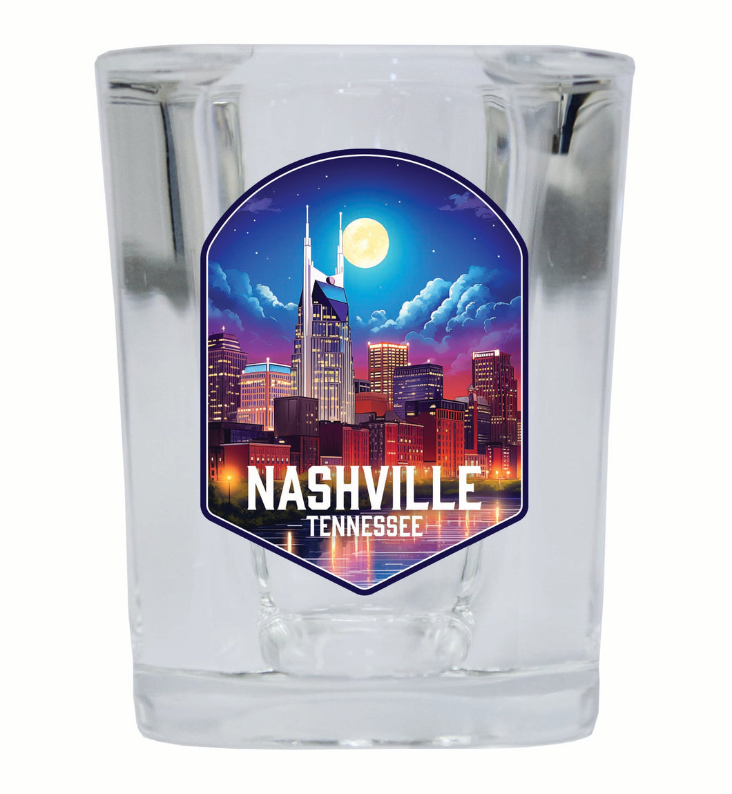 Nashville Tennessee Design D Souvenir 2 Ounce Shot Glass Square 2-Pack