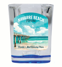 Load image into Gallery viewer, Navarre Beach Florida Pier Painting Design Souvenir 2 Ounce Shot Glass Square
