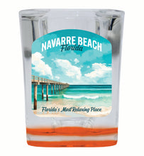 Load image into Gallery viewer, Navarre Beach Florida Pier Painting Design Souvenir 2 Ounce Shot Glass Square

