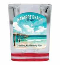 Load image into Gallery viewer, Navarre Beach Florida Pier Painting Design Souvenir 2 Ounce Shot Glass Square
