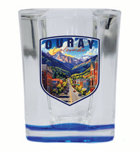 Load image into Gallery viewer, Ouray Colorado Town Design Souvenir 2 Ounce Shot Glass Square
