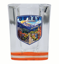 Load image into Gallery viewer, Ouray Colorado Town Design Souvenir 2 Ounce Shot Glass Square
