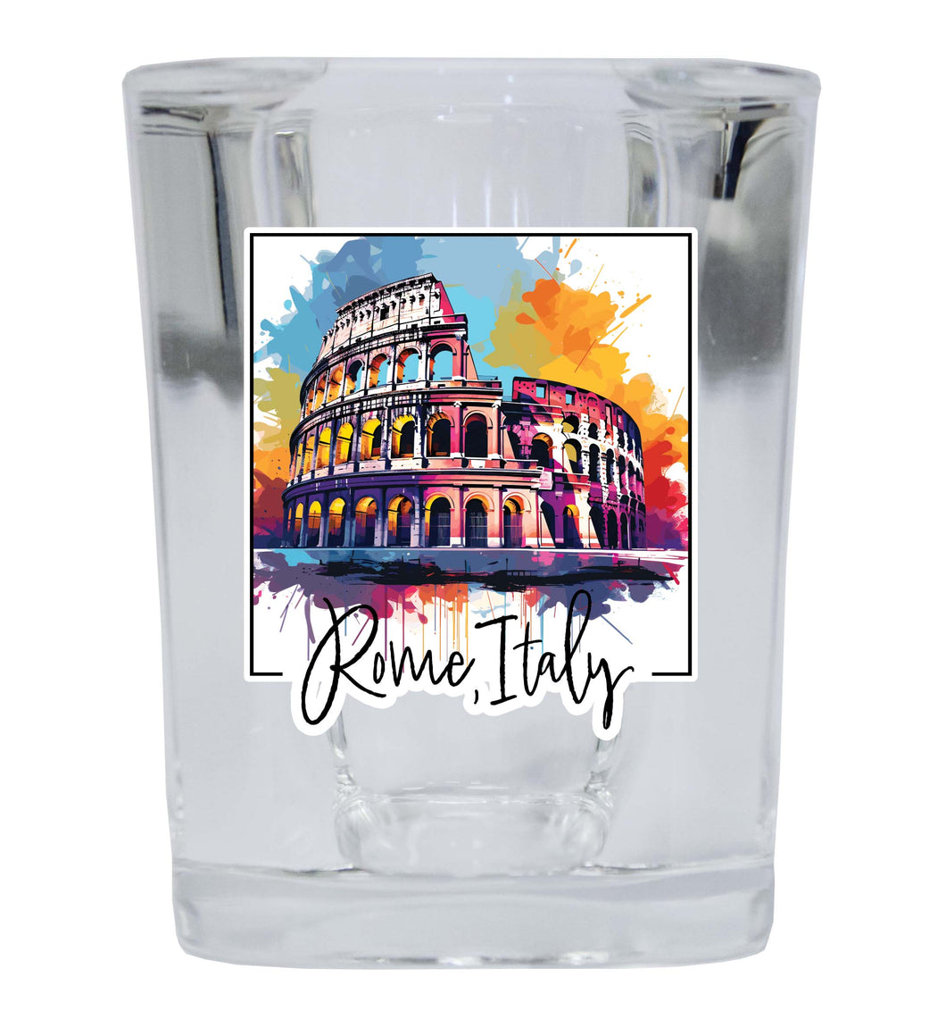 Rome Italy Design A Souvenir 2 Ounce Shot Glass Square 2-Pack