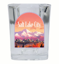 Load image into Gallery viewer, Salt Lake City Utah Design C Souvenir 2 Ounce Shot Glass Square
