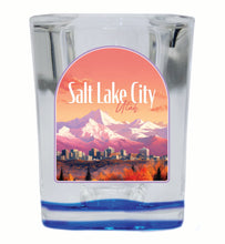 Load image into Gallery viewer, Salt Lake City Utah Design C Souvenir 2 Ounce Shot Glass Square
