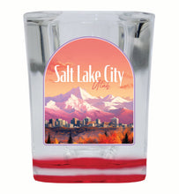 Load image into Gallery viewer, Salt Lake City Utah Design C Souvenir 2 Ounce Shot Glass Square
