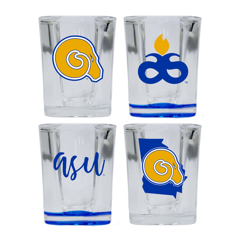 Albany State University Set of 4 Shot Glasses with School Design, Officially Licensed Glassware 