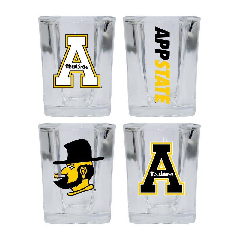 Appalachian State Set of 4 Shot Glasses with School Design, Officially Licensed Glassware 