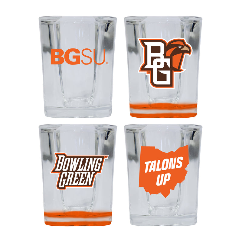 Bowling Green Falcons Set of 4 Shot Glasses with School Design, Officially Licensed Glassware 