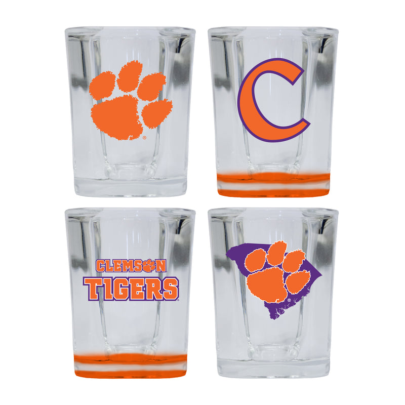 Clemson Tigers Set of 4 Shot Glasses with School Design, Officially Licensed Glassware 