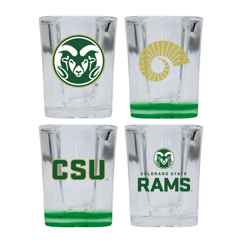 Colorado State Rams Set of 4 Shot Glasses with School Design, Officially Licensed Glassware 