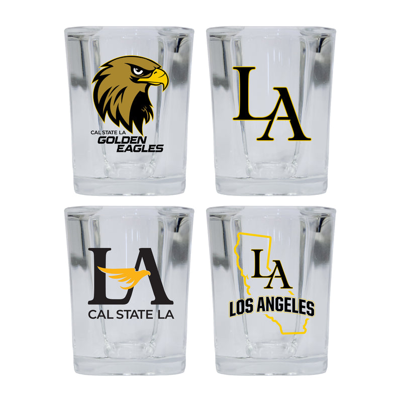 California State University Los Angeles Set of 4 Shot Glasses with School Design, Officially Licensed Glassware 