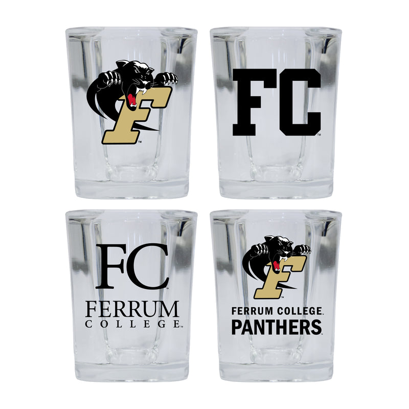 Ferrum College Set of 4 Shot Glasses with School Design, Officially Licensed Glassware 