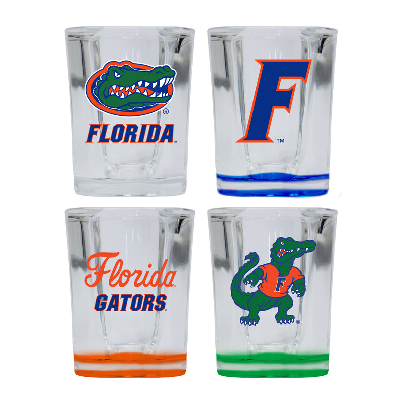 Florida Gators Set of 4 Shot Glasses with School Design, Officially Licensed Glassware 
