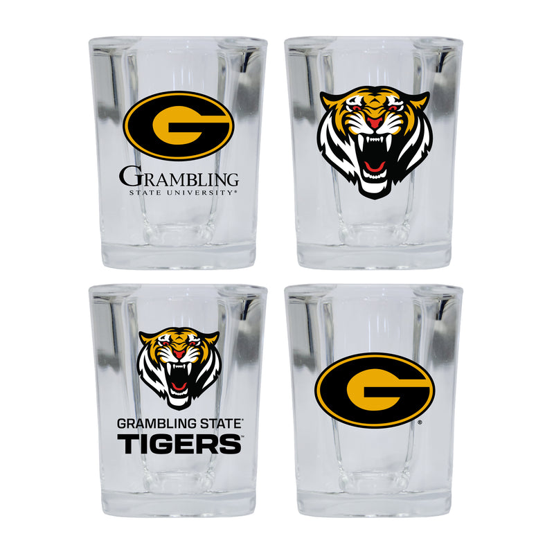 Grambling State Tigers Set of 4 Shot Glasses with School Design, Officially Licensed Glassware 