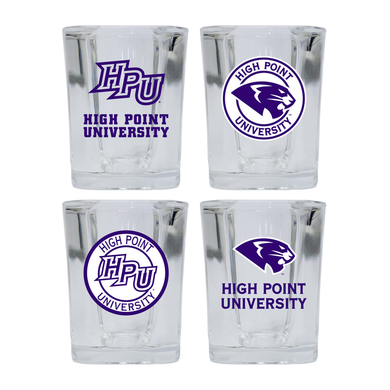 High Point University Set of 4 Shot Glasses with School Design, Officially Licensed Glassware 