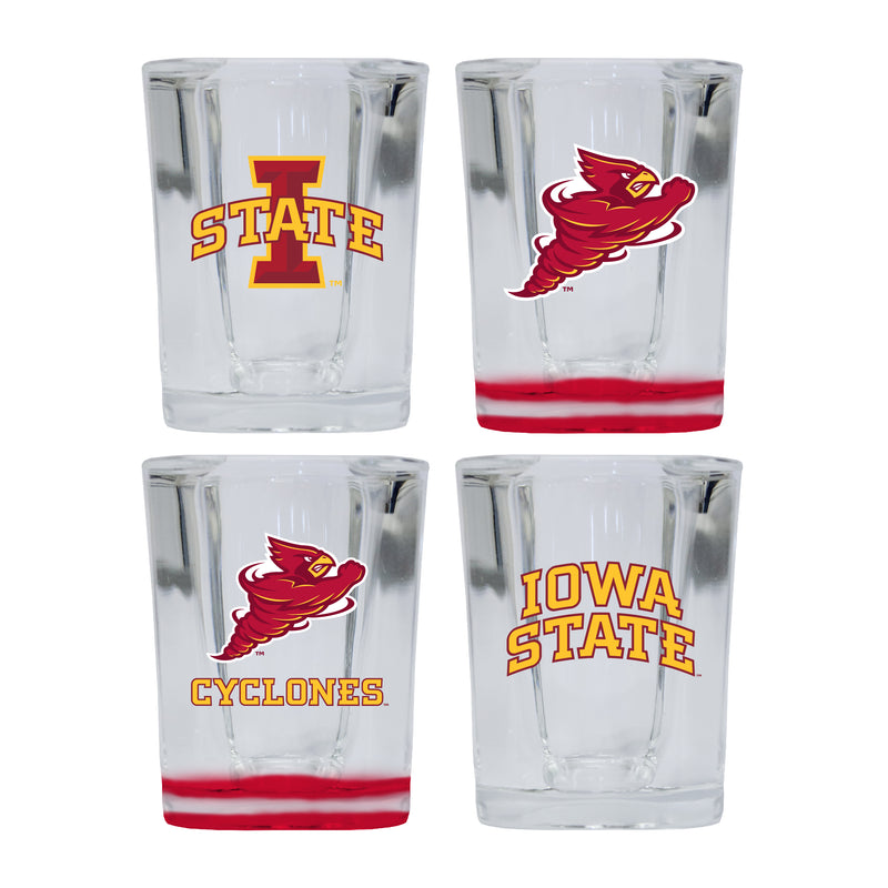 Iowa State Cyclones Set of 4 Shot Glasses with School Design, Officially Licensed Glassware 