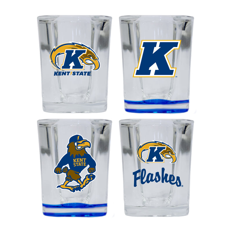 Kent State University Set of 4 Shot Glasses with School Design, Officially Licensed Glassware 