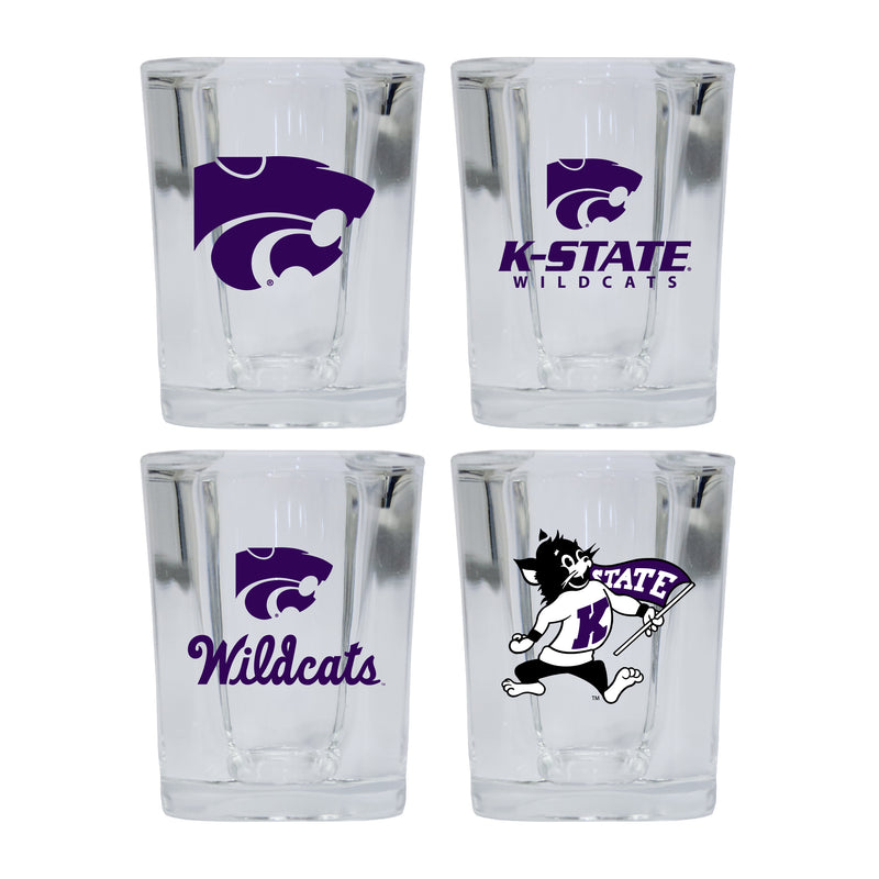 Kansas State Wildcats Set of 4 Shot Glasses with School Design, Officially Licensed Glassware 