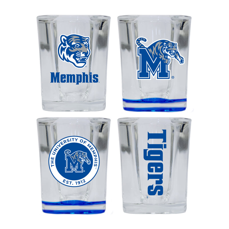 Memphis Tigers Set of 4 Shot Glasses with School Design, Officially Licensed Glassware 