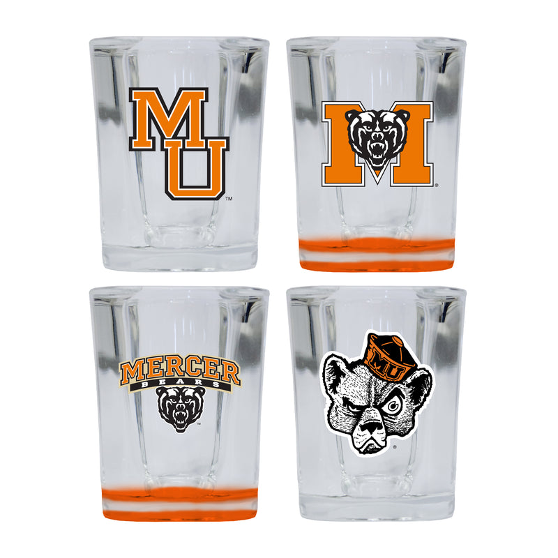 Mercer University Set of 4 Shot Glasses with School Design, Officially Licensed Glassware 