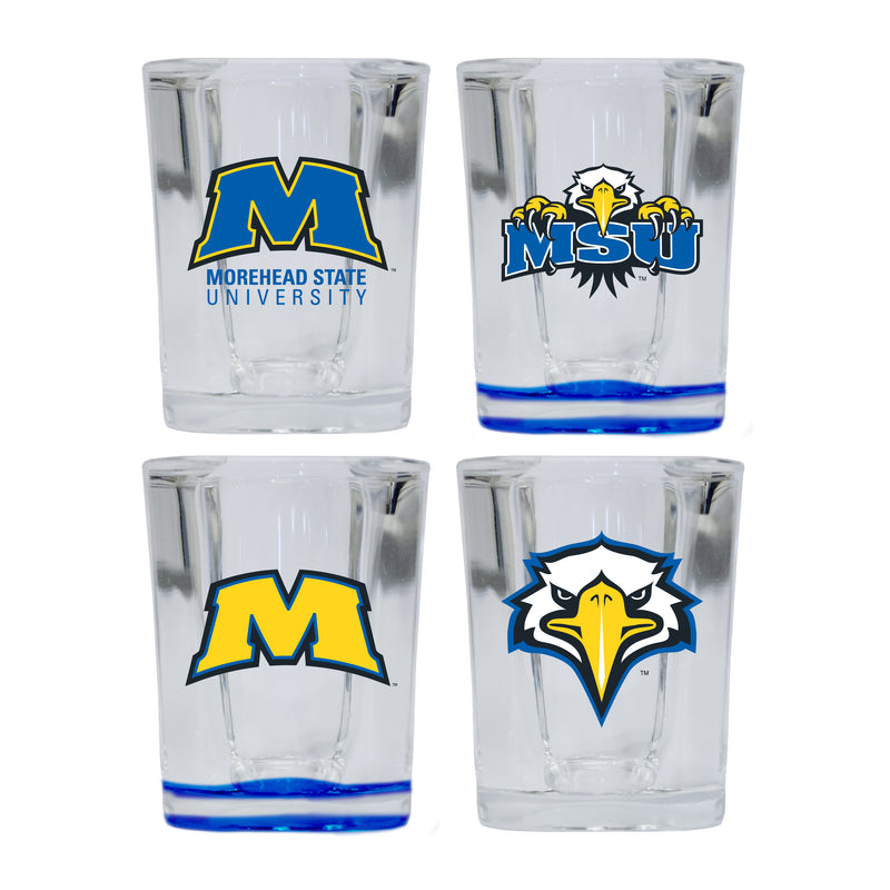 Morehead State University Set of 4 Shot Glasses with School Design, Officially Licensed Glassware 