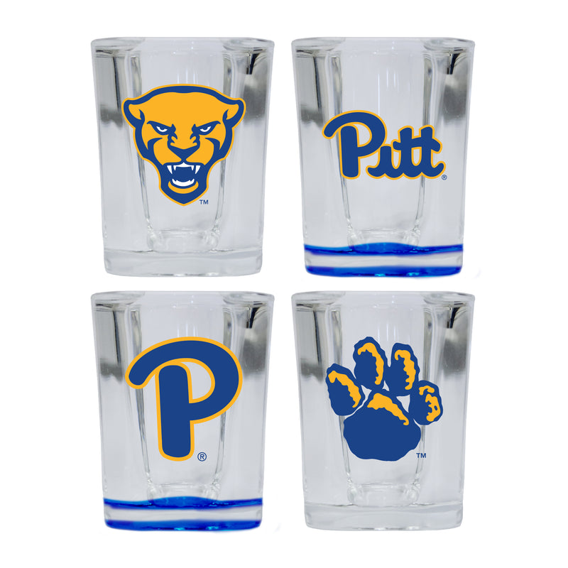 Pittsburgh Panthers Set of 4 Shot Glasses with School Design, Officially Licensed Glassware 