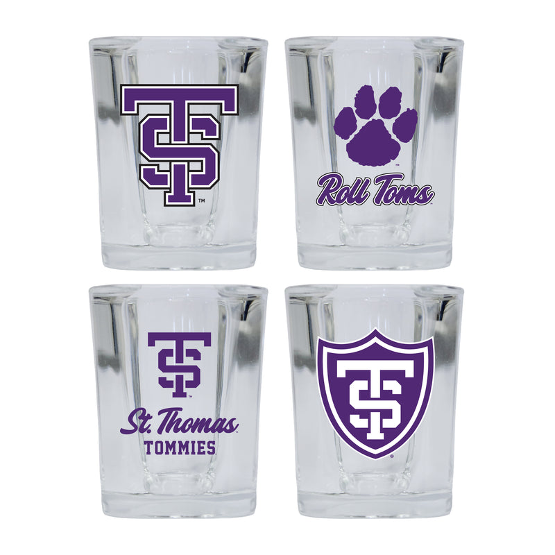 University of St. Thomas Set of 4 Shot Glasses with School Design, Officially Licensed Glassware 