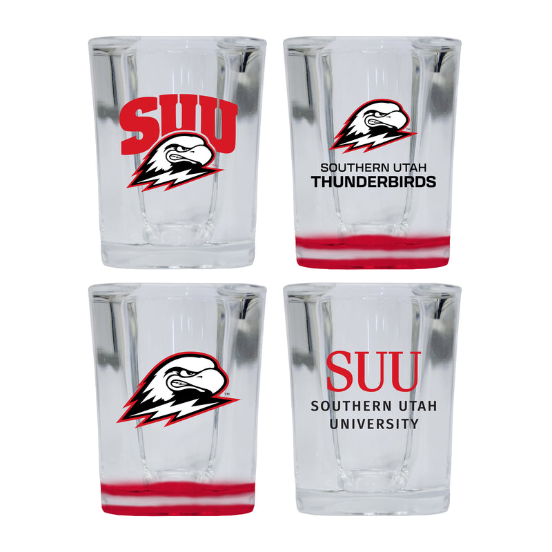 Southern Utah University Set of 4 Shot Glasses with School Design, Officially Licensed Glassware 