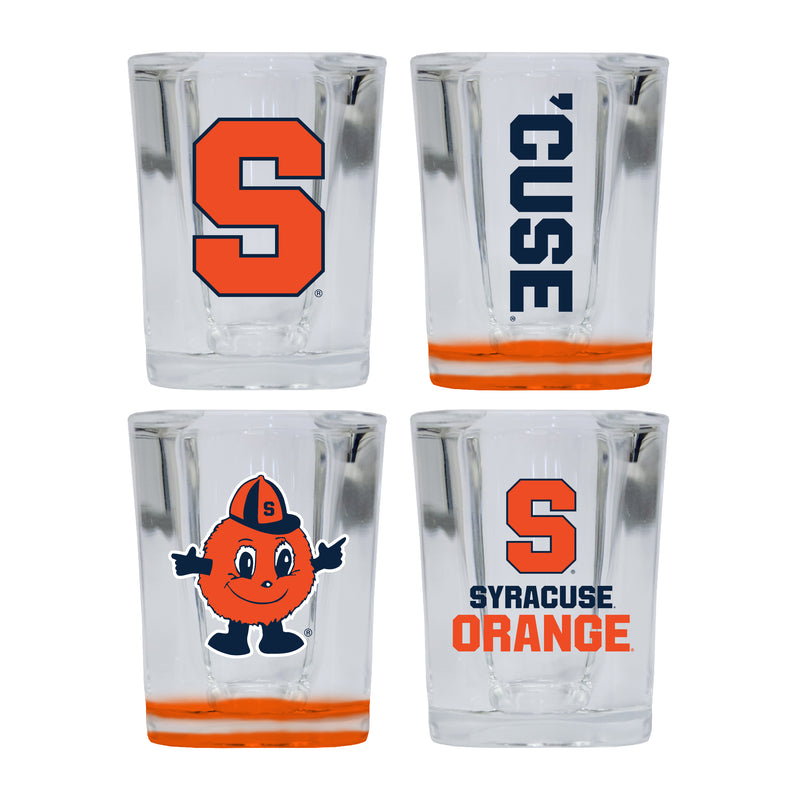 Syracuse Orange Set of 4 Shot Glasses with School Design, Officially Licensed Glassware 