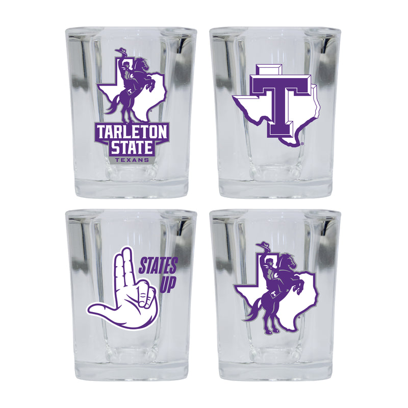 Tarleton State University Set of 4 Shot Glasses with School Design, Officially Licensed Glassware 