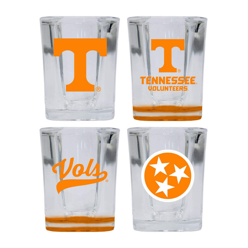 Tennessee Knoxville Volunteers Set of 4 Shot Glasses with School Design, Officially Licensed Glassware 
