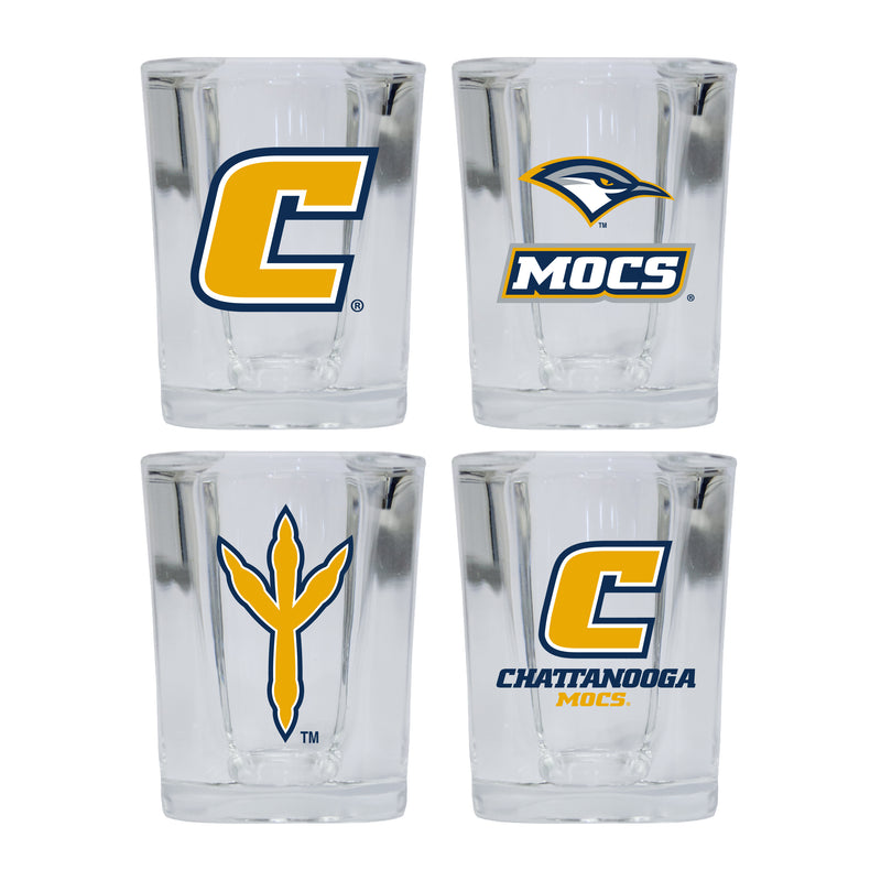 University of Tennessee at Chattanooga Set of 4 Shot Glasses with School Design, Officially Licensed Glassware 