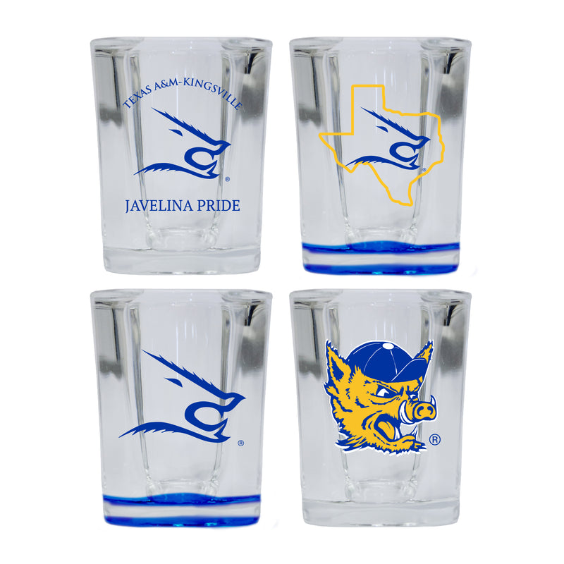 Texas A&M Kingsville Javelinas Set of 4 Shot Glasses with School Design, Officially Licensed Glassware 