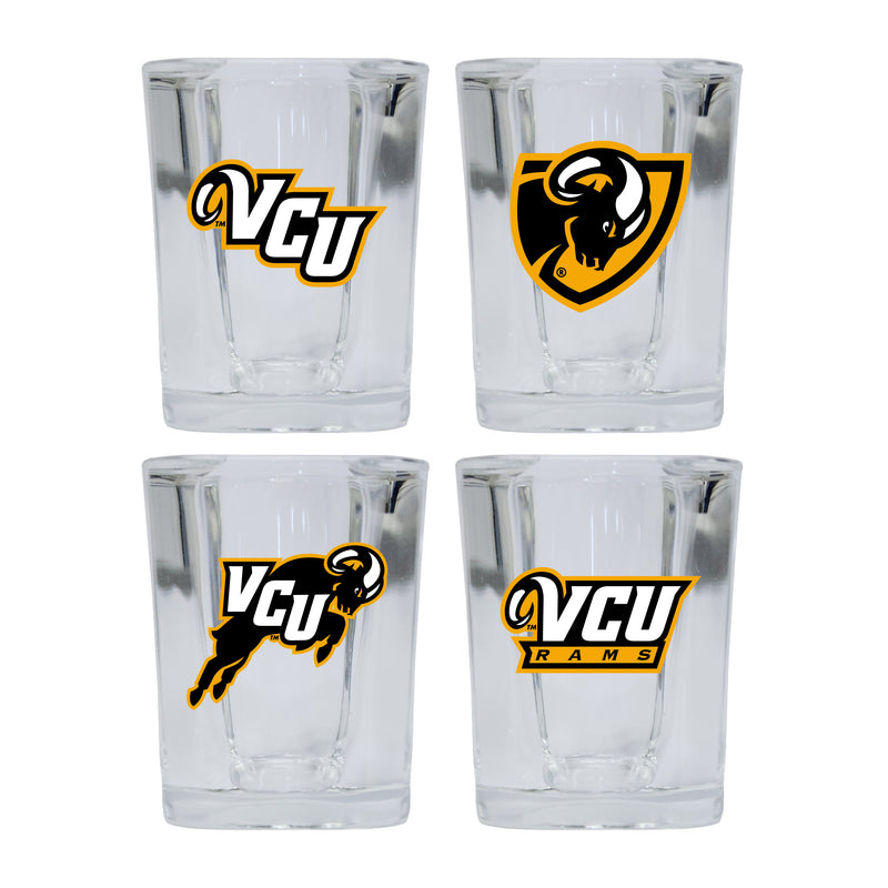 Virginia Commonwealth Set of 4 Shot Glasses with School Design, Officially Licensed Glassware 