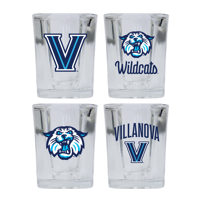 Villanova Wildcats Set of 4 Shot Glasses with School Design, Officially Licensed Glassware 