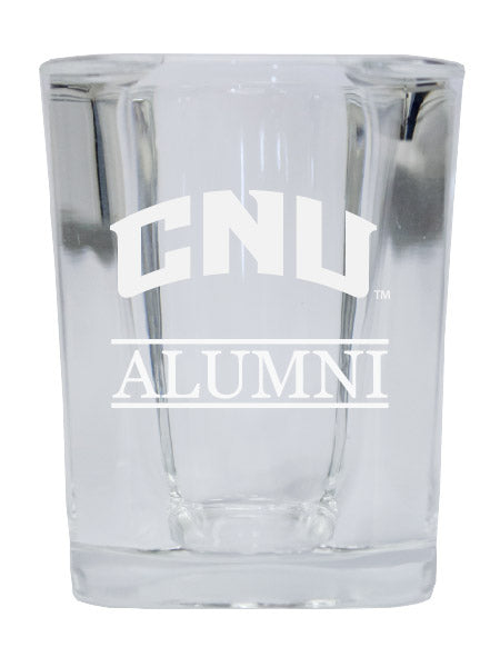 NCAA Christopher Newport Captains Alumni 2oz Laser Etched Square Shot Glass 