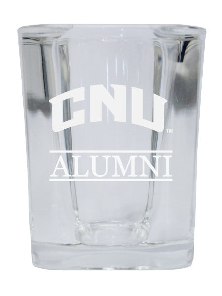 Christopher Newport Captains Alumni Etched Square Shot Glass