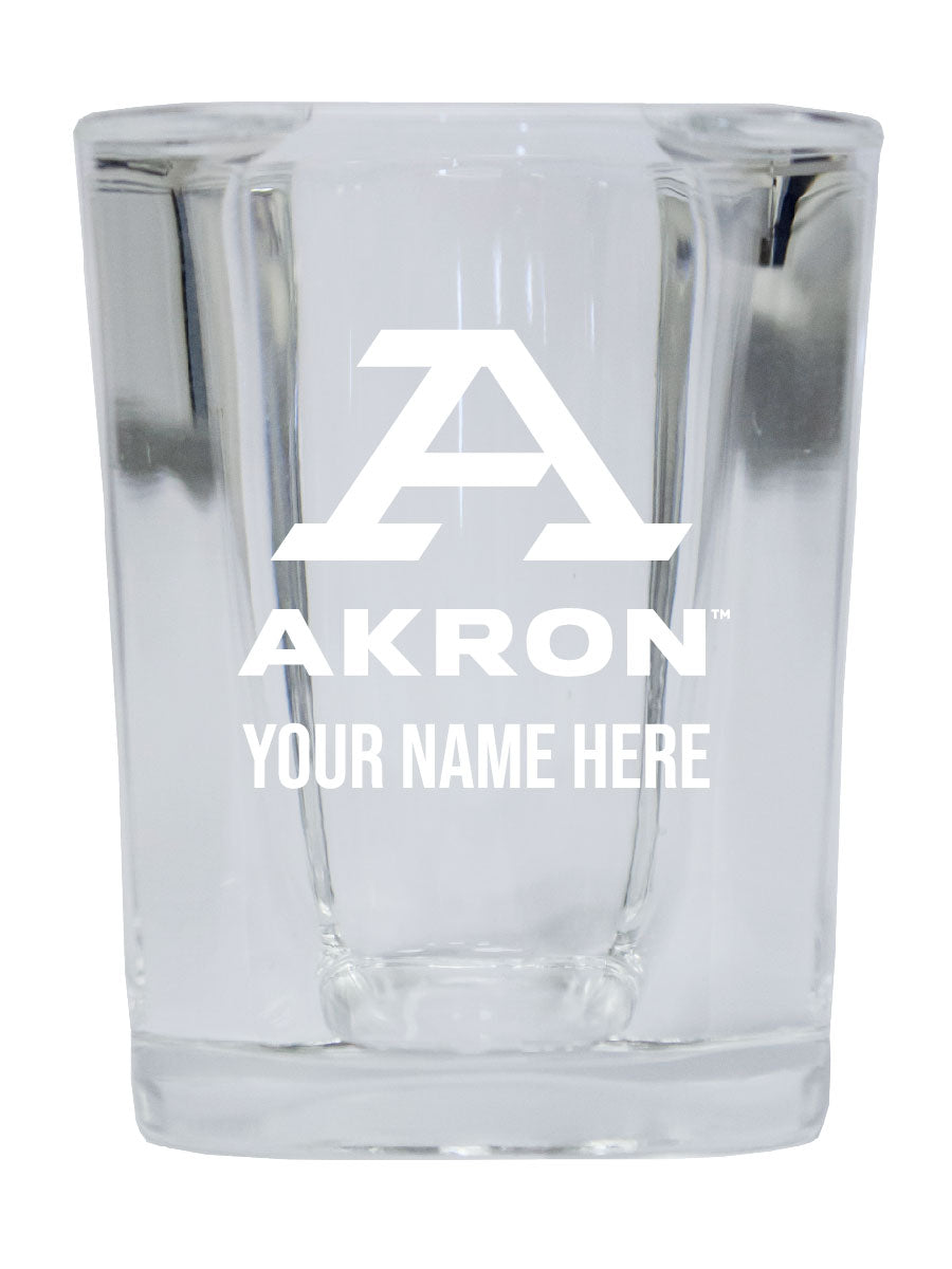 Akron Zips Customizable 2 Ounce Engraved Shot Glass Square Officially Licensed
