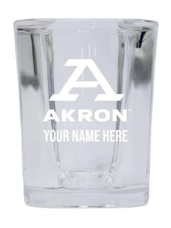 Akron Zips Customizable 2 Ounce Engraved Shot Glass Square Officially Licensed