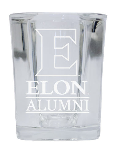 NCAA Elon University Alumni 2oz Laser Etched Square Shot Glass 