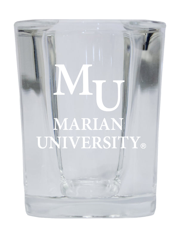 Marian University Knights Collector's Edition 2oz Square Shot Glass - Laser Etched Logo
