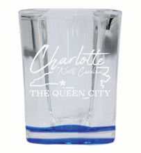 Load image into Gallery viewer, Charlotte North Carolina Souvenir 2 Ounce Engraved Shot Glass Square
