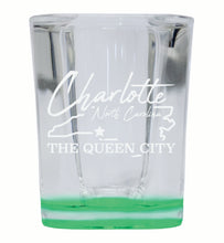 Load image into Gallery viewer, Charlotte North Carolina Souvenir 2 Ounce Engraved Shot Glass Square
