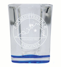 Load image into Gallery viewer, Charlottesville Virginia Souvenir 2 Ounce Engraved Shot Glass Square
