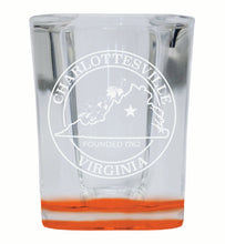Load image into Gallery viewer, Charlottesville Virginia Souvenir 2 Ounce Engraved Shot Glass Square
