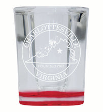 Load image into Gallery viewer, Charlottesville Virginia Souvenir 2 Ounce Engraved Shot Glass Square
